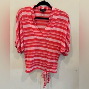 Bebe striped V-neck Size small top.